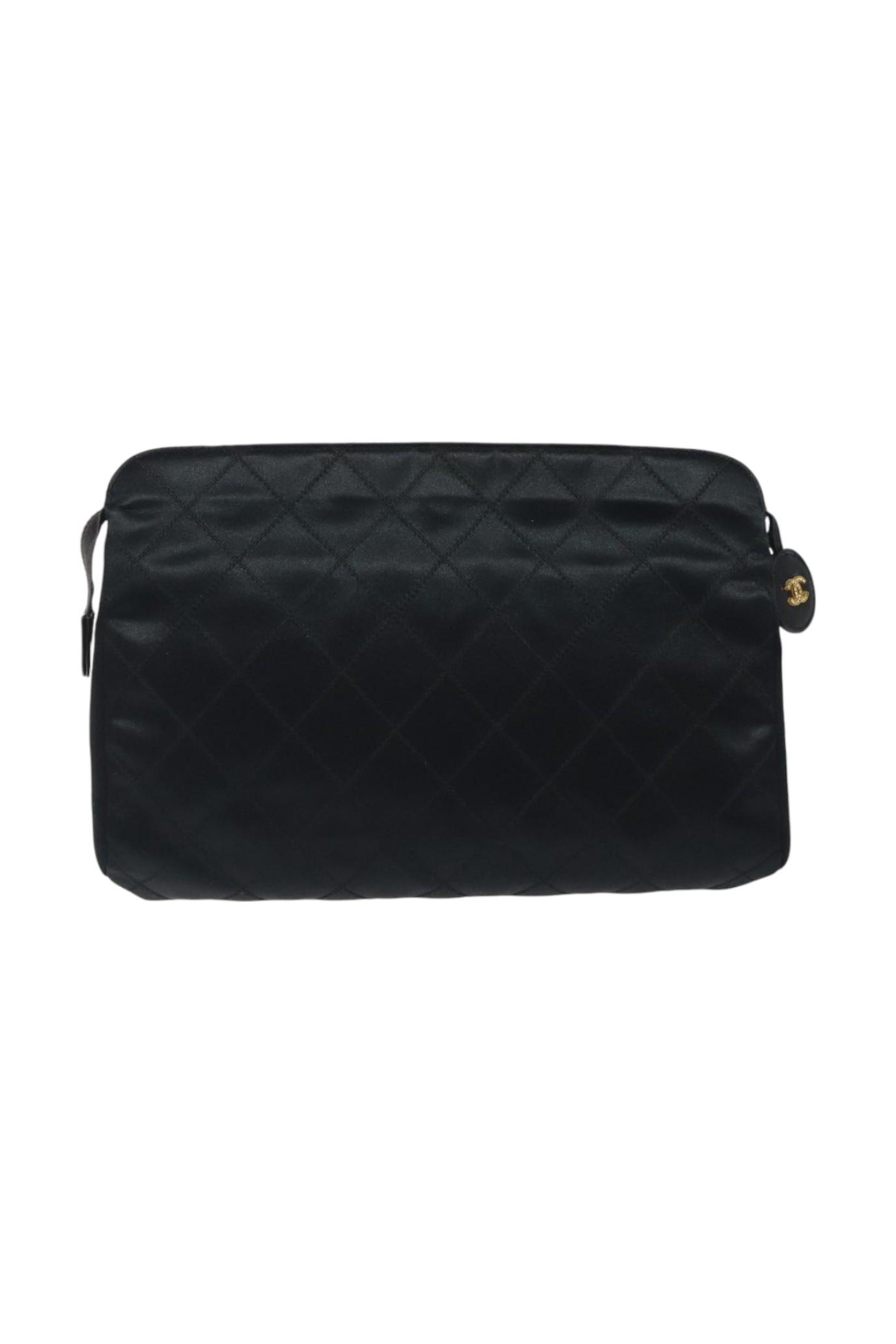 Chanel Black Satin Clutch