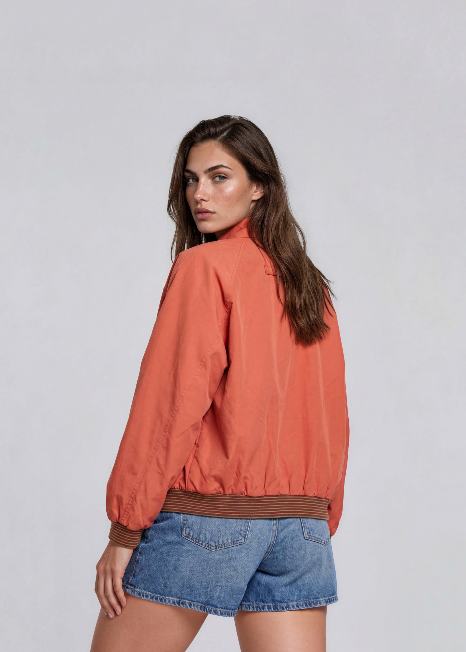 YSL Burnt Orange Collared Bomber