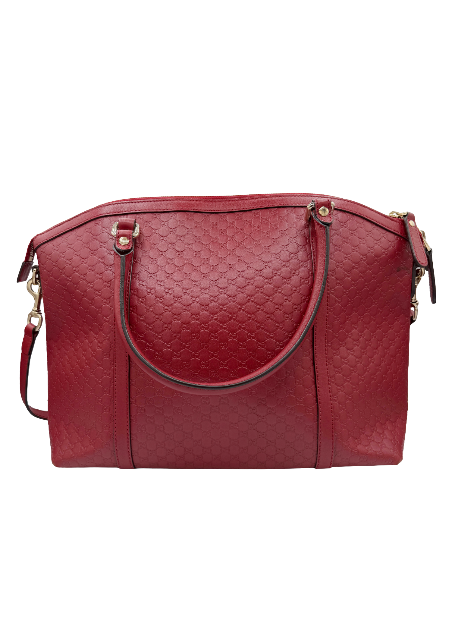 Gucci Monogram Red Leather Handbag