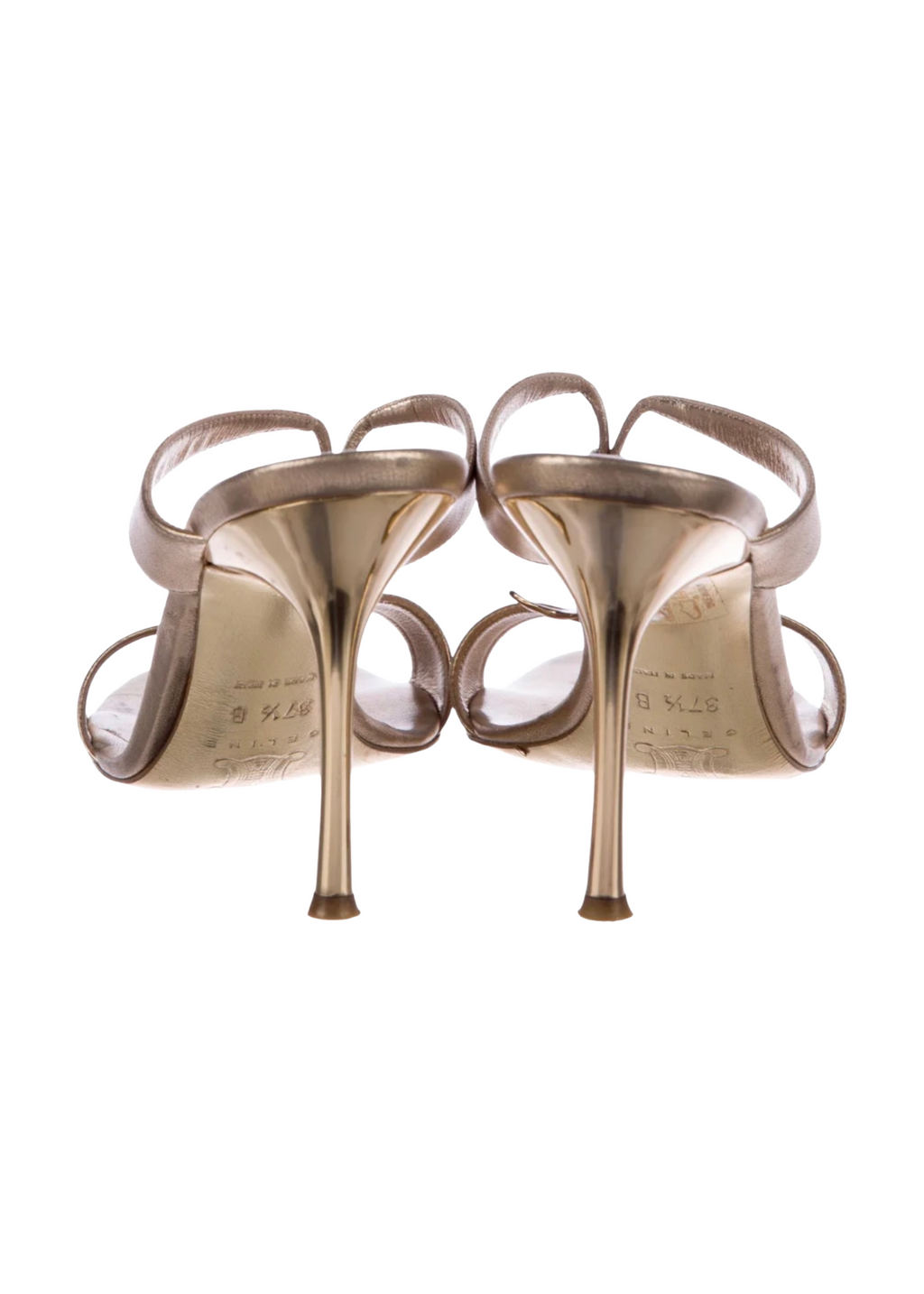 Celine Gold Metallic Fish Embellished Heels
