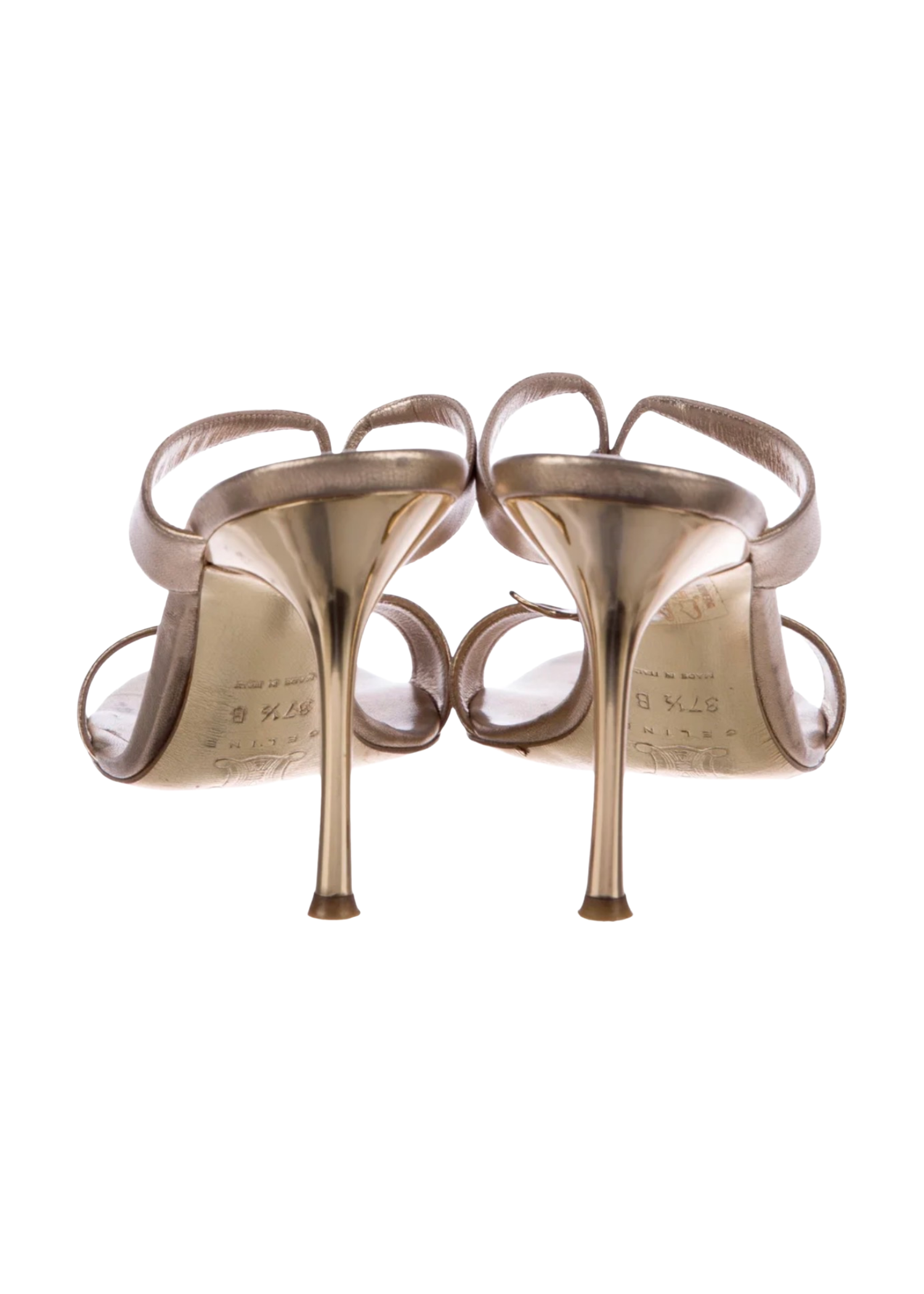Celine Gold Metallic Fish Embellished Heels