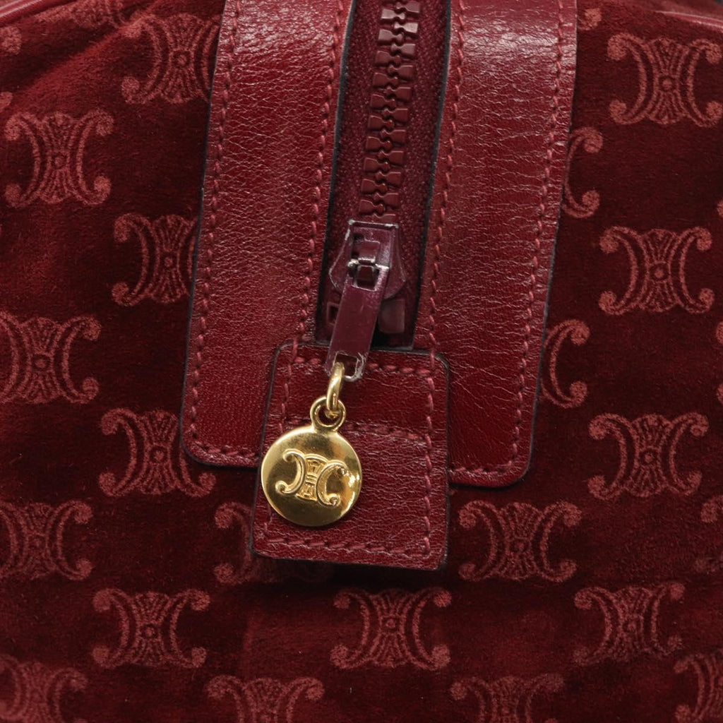 Celine Burgundy Macadam Boston Bag