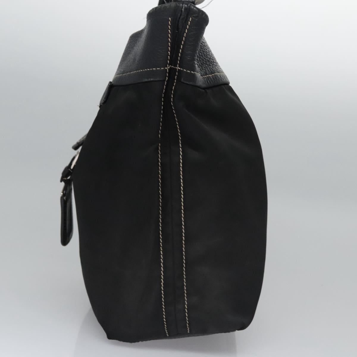 Prada Black Nylon and Leather Hobo Bag