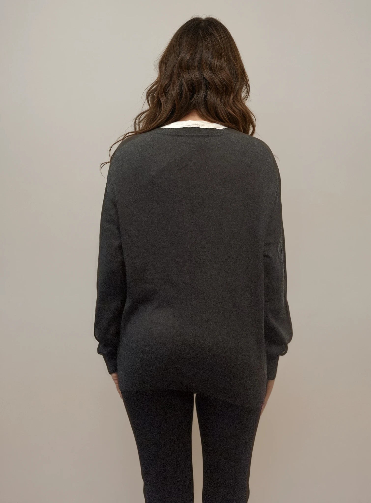 YSL Grey Striped Cardigan