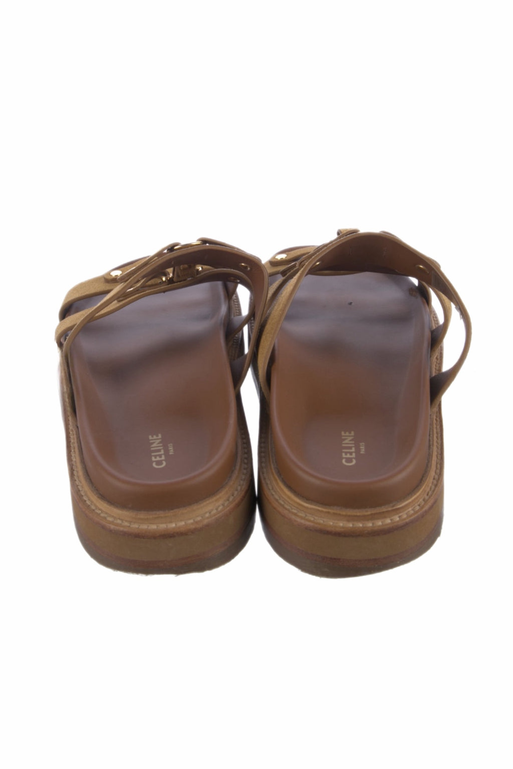 Celine Green Suede And Leather Sandals