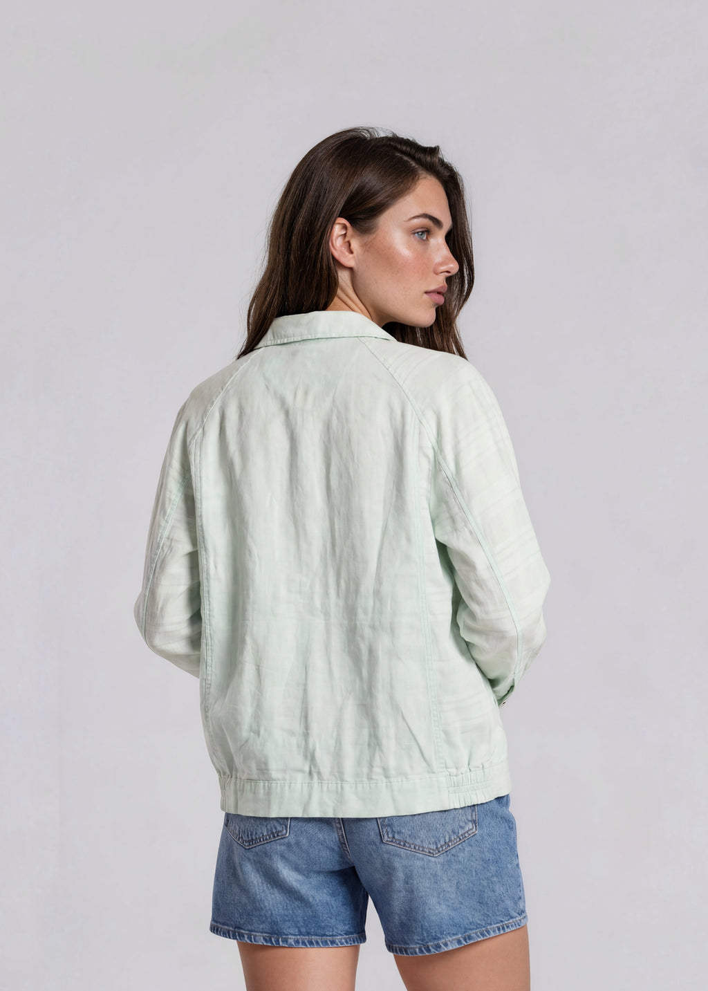 YSL Light Green Zip Bomber