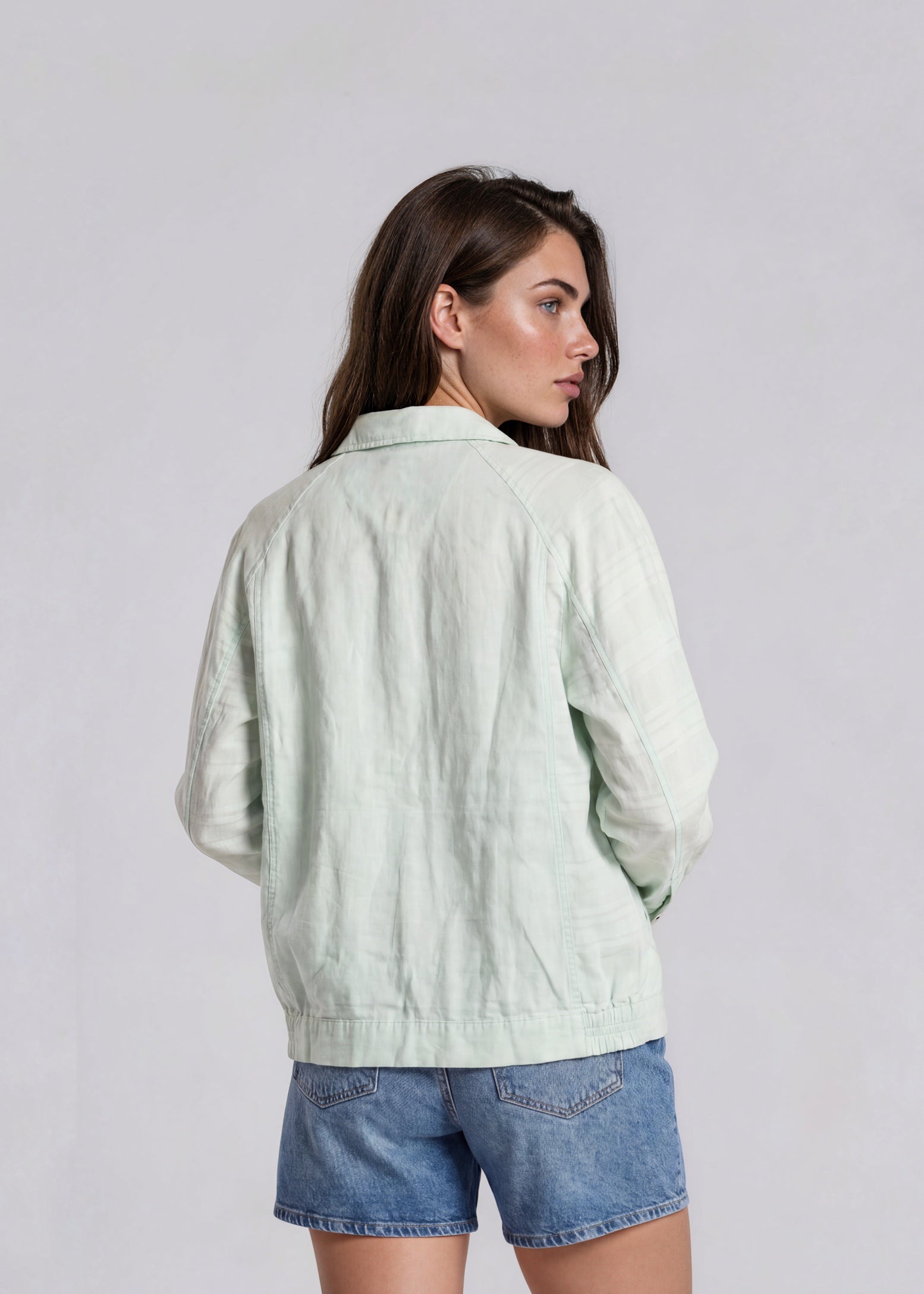 YSL Light Green Zip Bomber