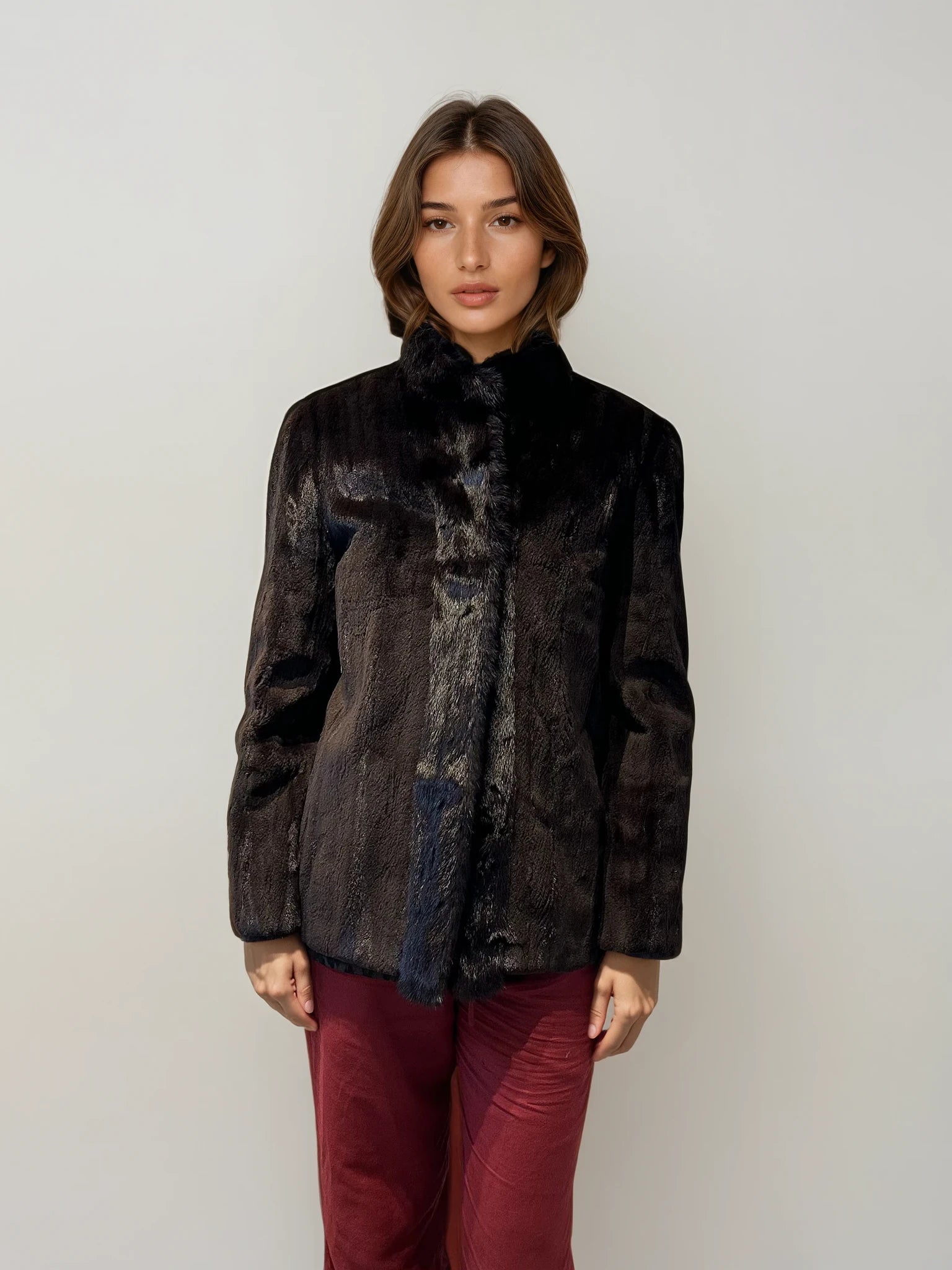 Dark Brown Mink Fur Coat