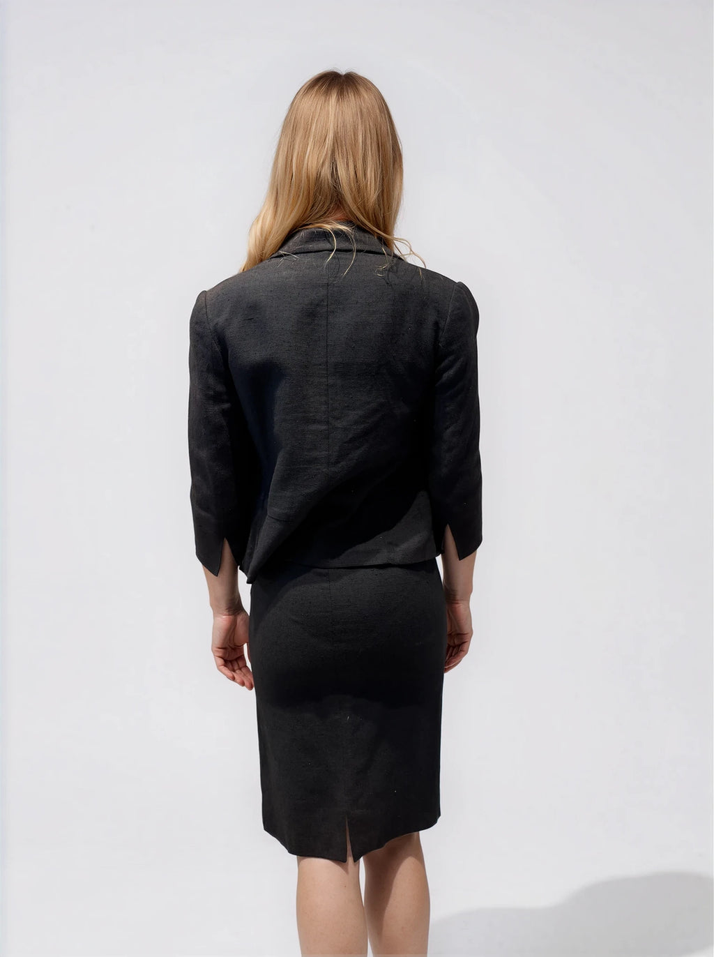 Gianfranco Ferre Black Linen Skirt