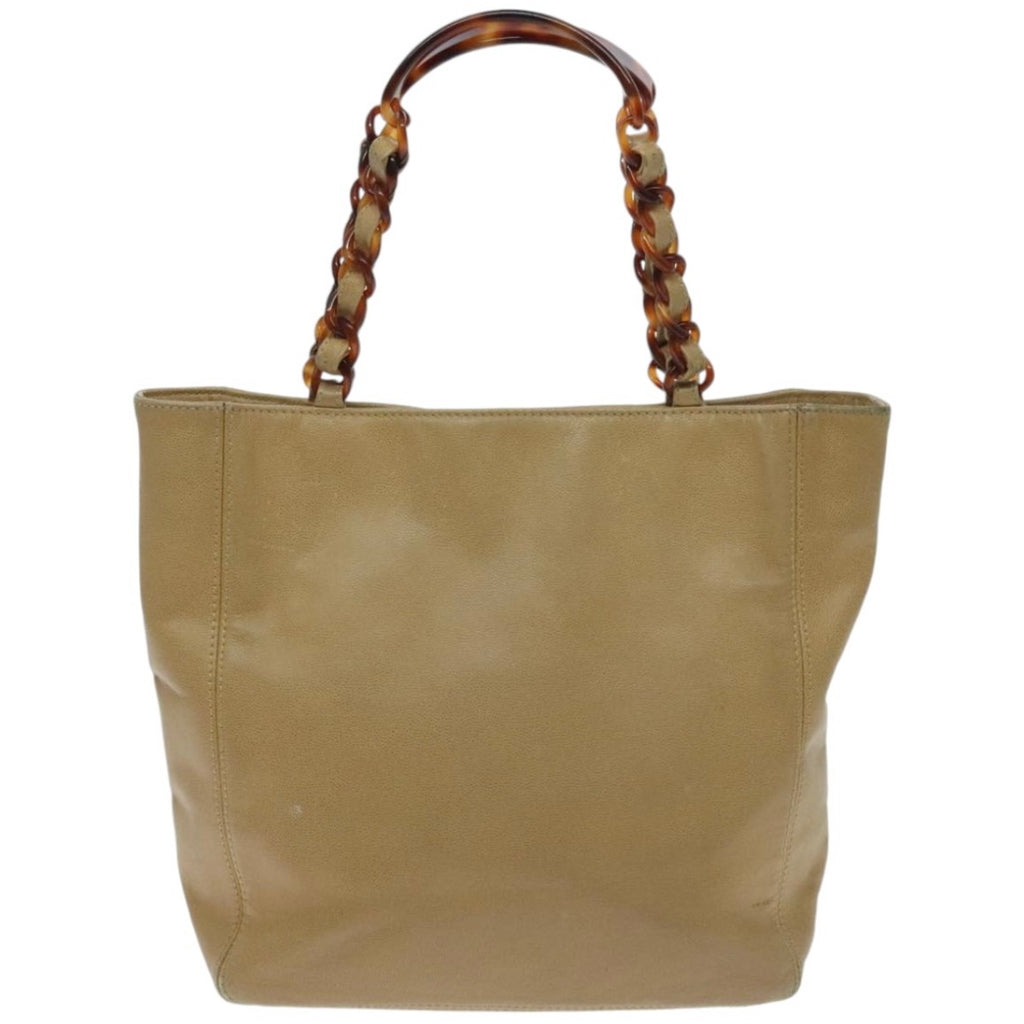 Chanel Tan Leather and Tortoise Tote