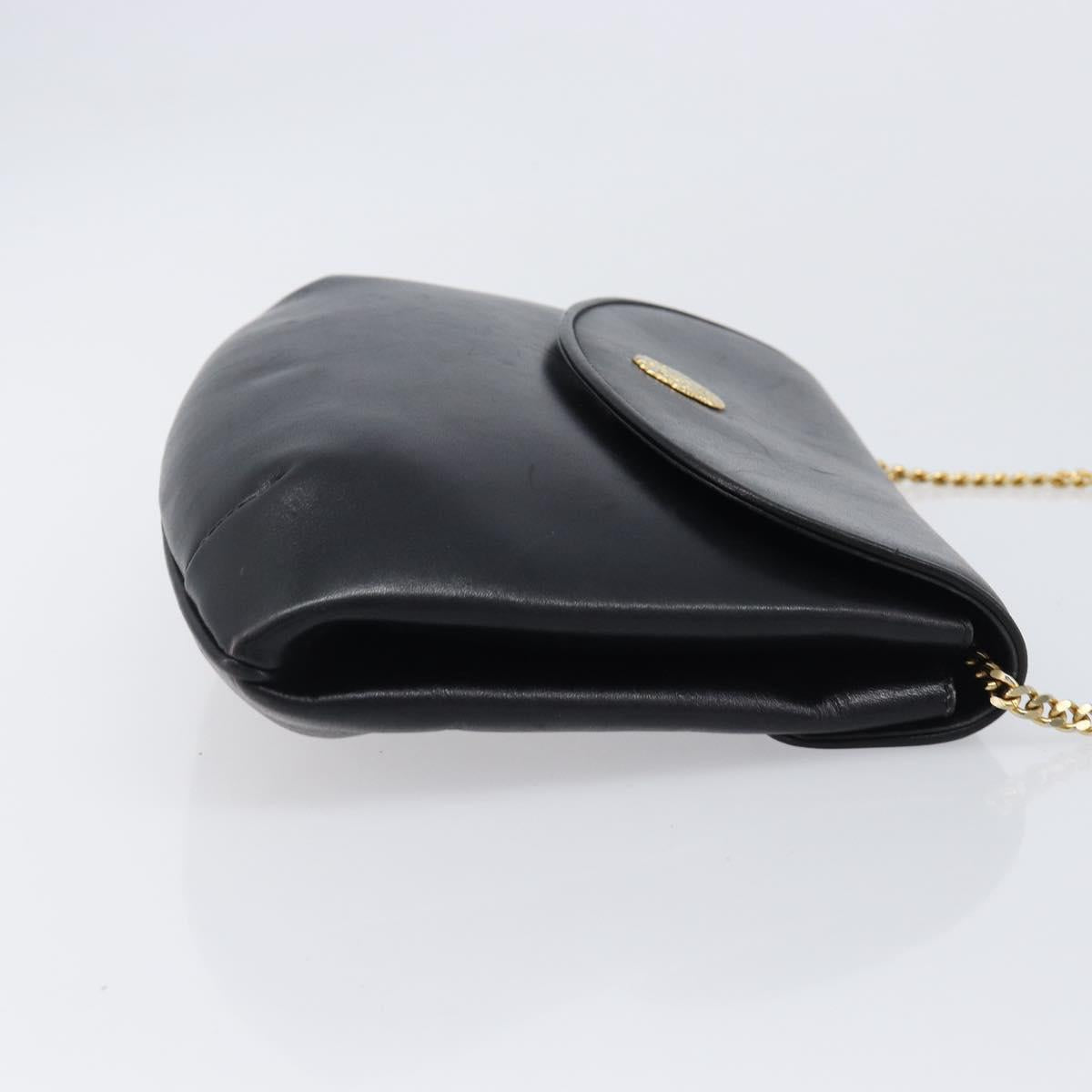 Celine Black Leather Chain Shoulder Bag