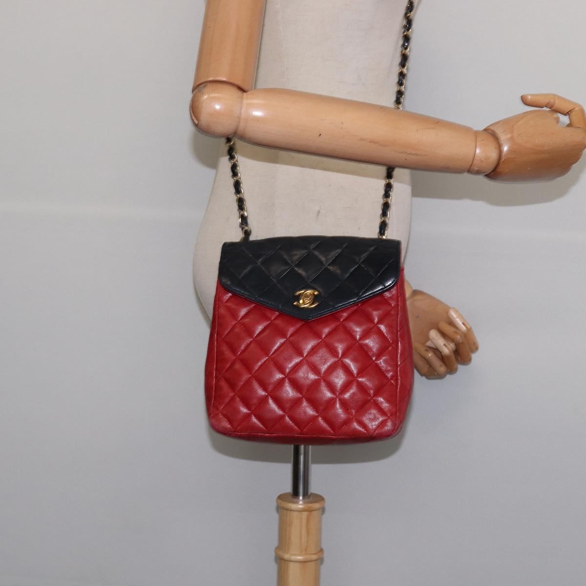 Chanel red and navy crossbody