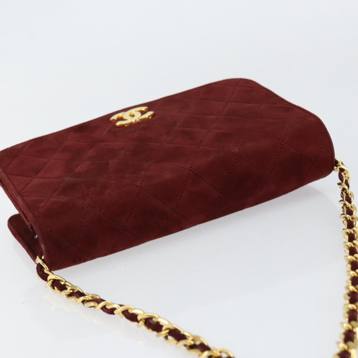 Chanel Burgundy Suede Flap Bag