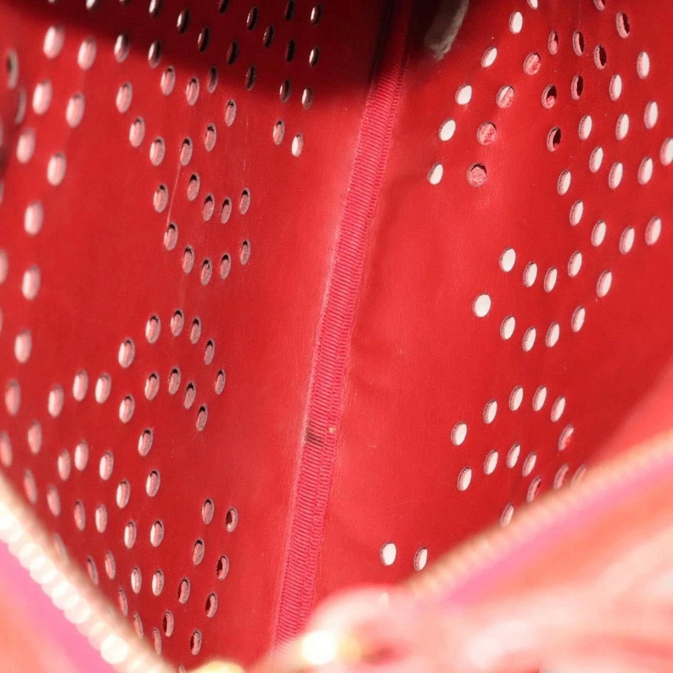 Chanel Red Leather Cutout Tote