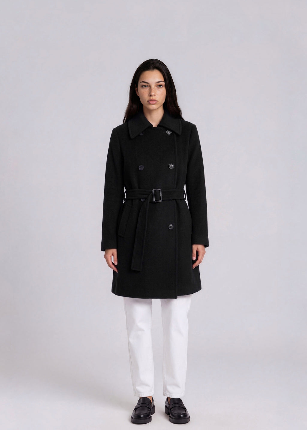 Jil Sander Navy Belted Coat