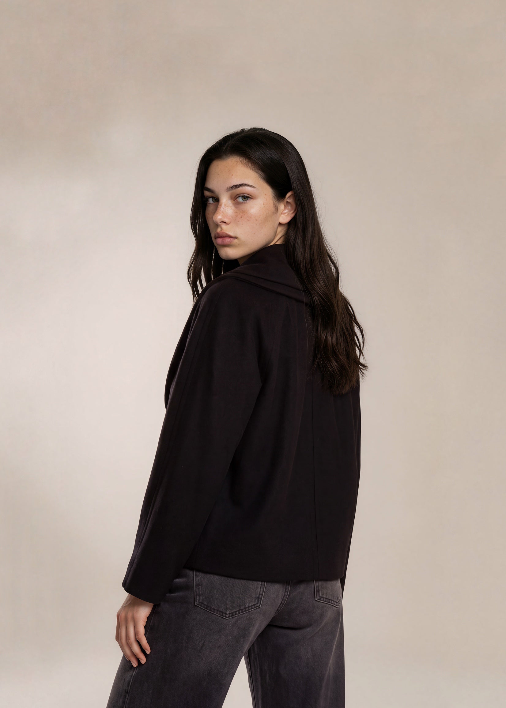 Yigal Azrouel Cashmere Black Collared Jacket