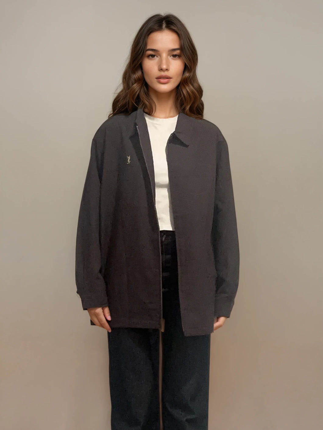 YSL Dark Grey Bomber