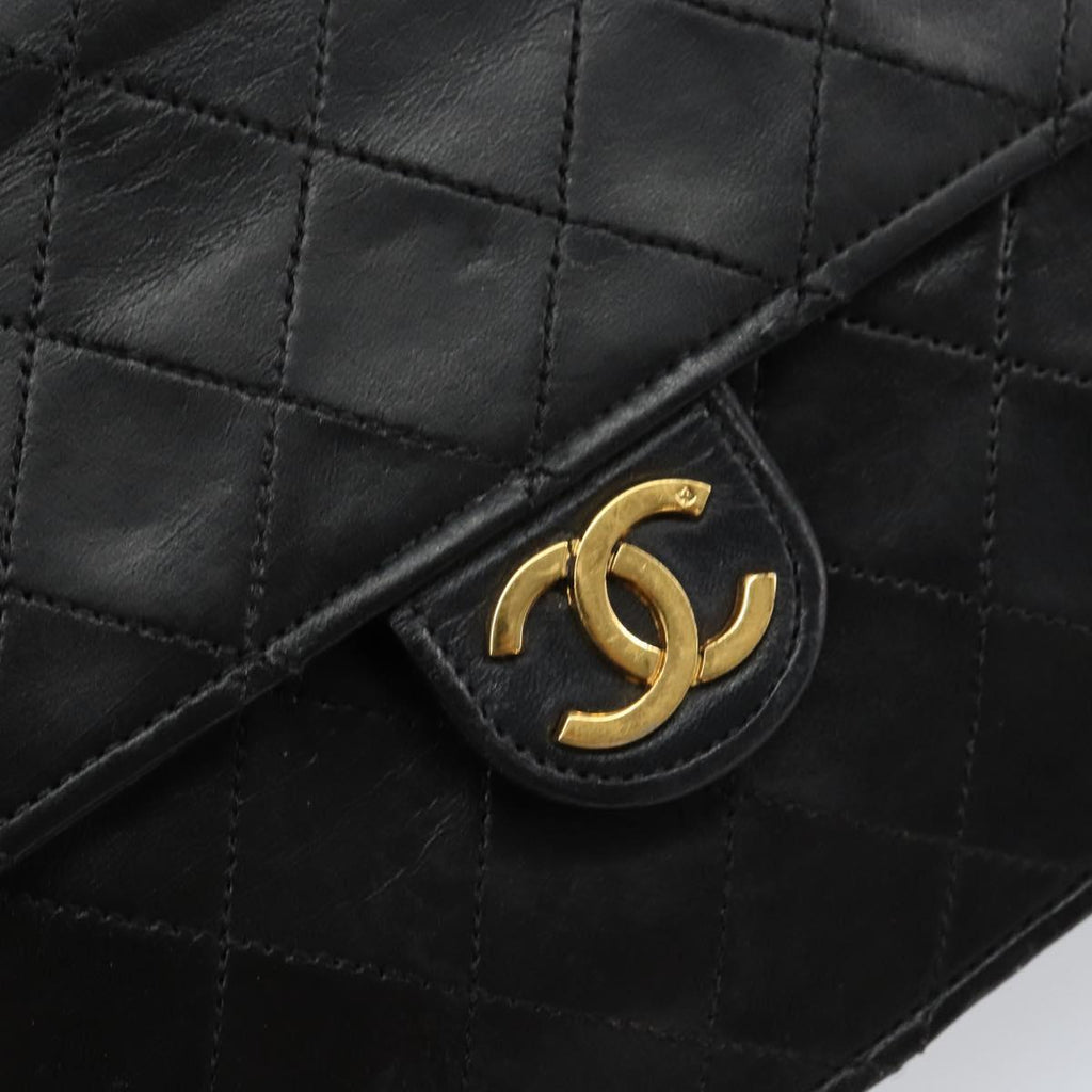 Chanel Black and Gold Leather Flap Bag
