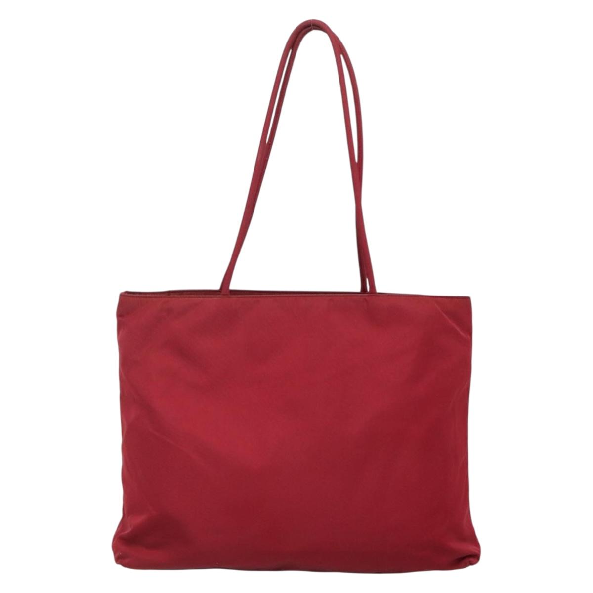 Prada Red Nylon Tote