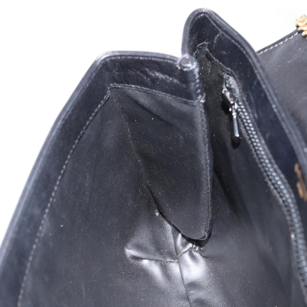 Celine Black Leather Chain Shoulder Bag