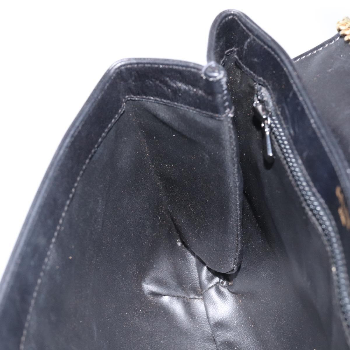 Celine Black Leather Chain Shoulder Bag