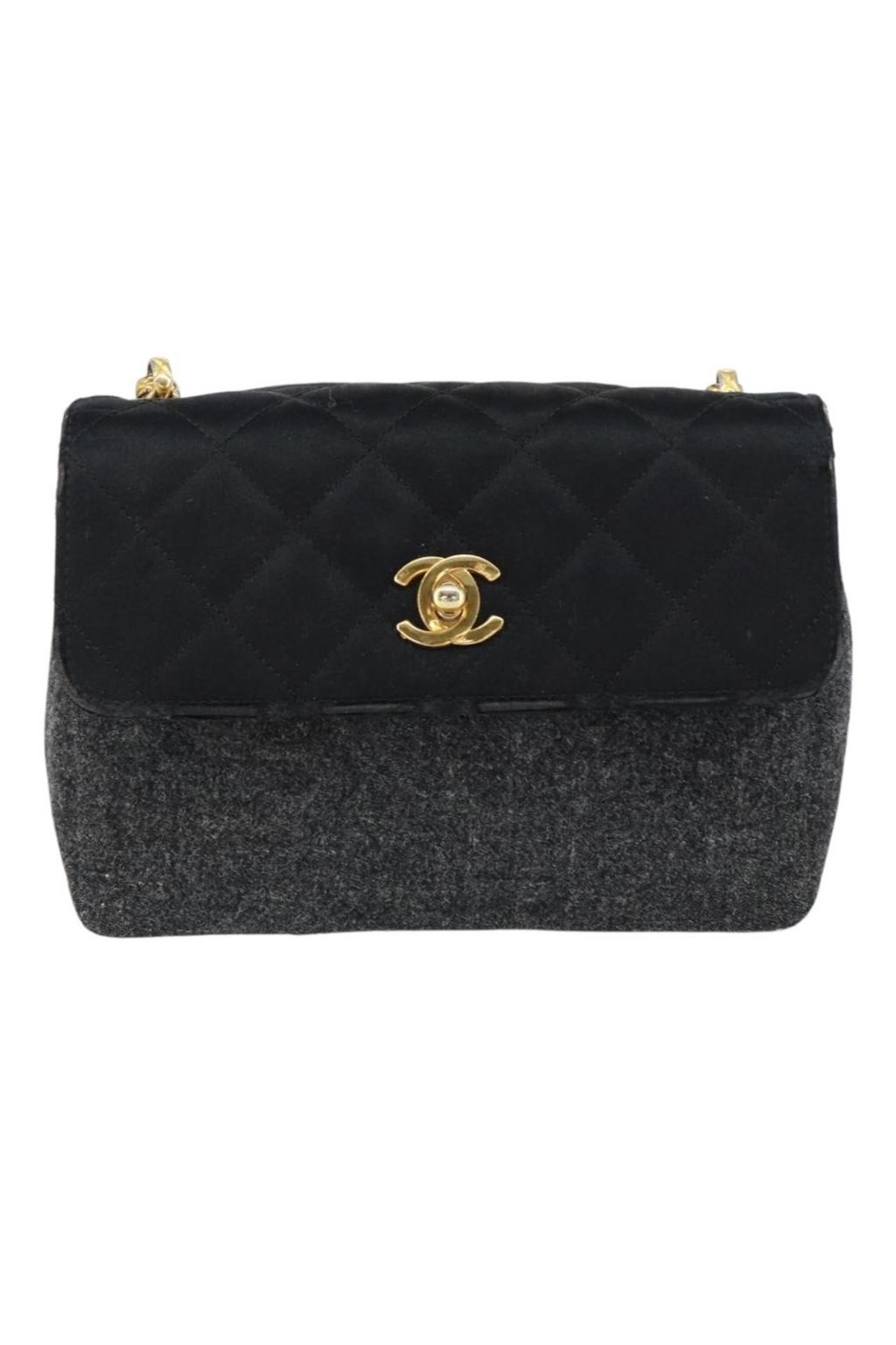 Chanel Grey and Black Flap Bag