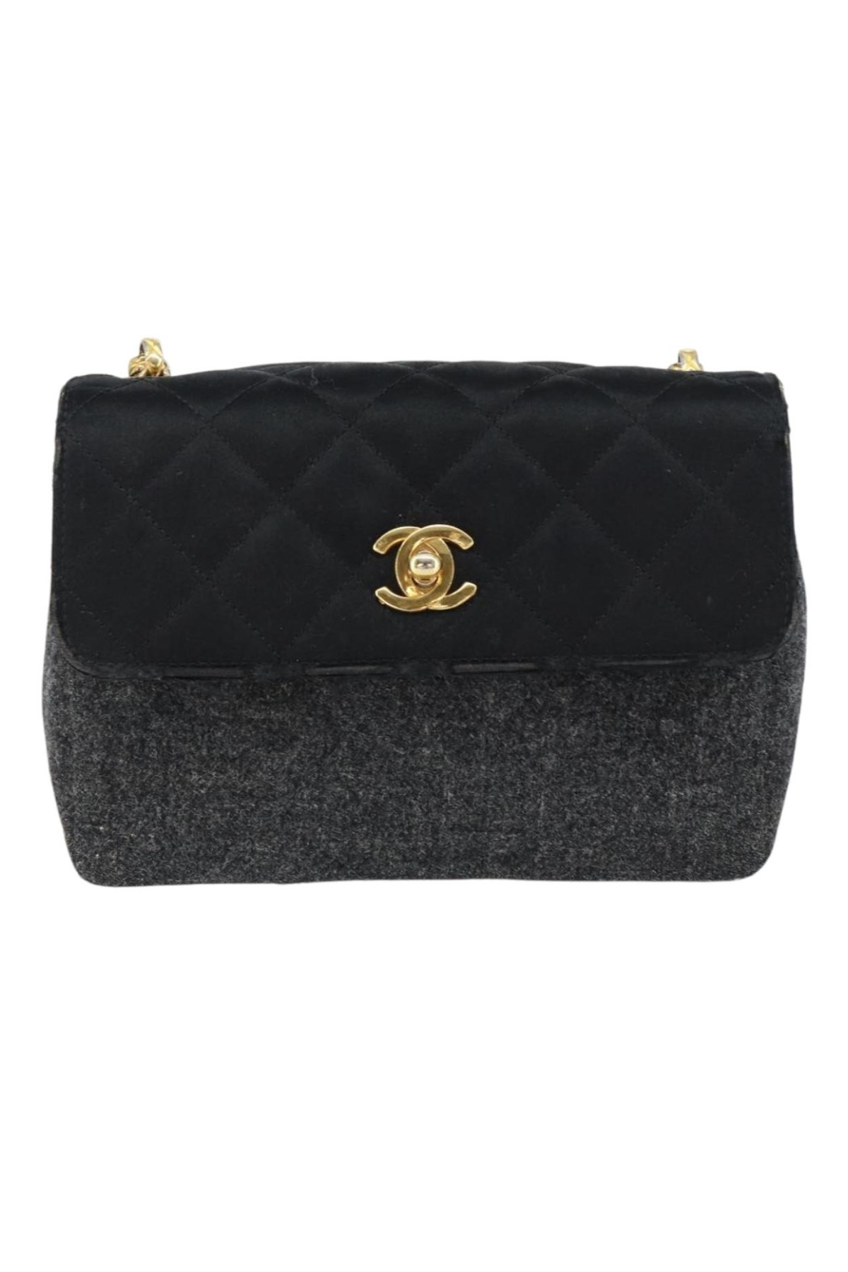 Chanel Grey and Black Flap Bag