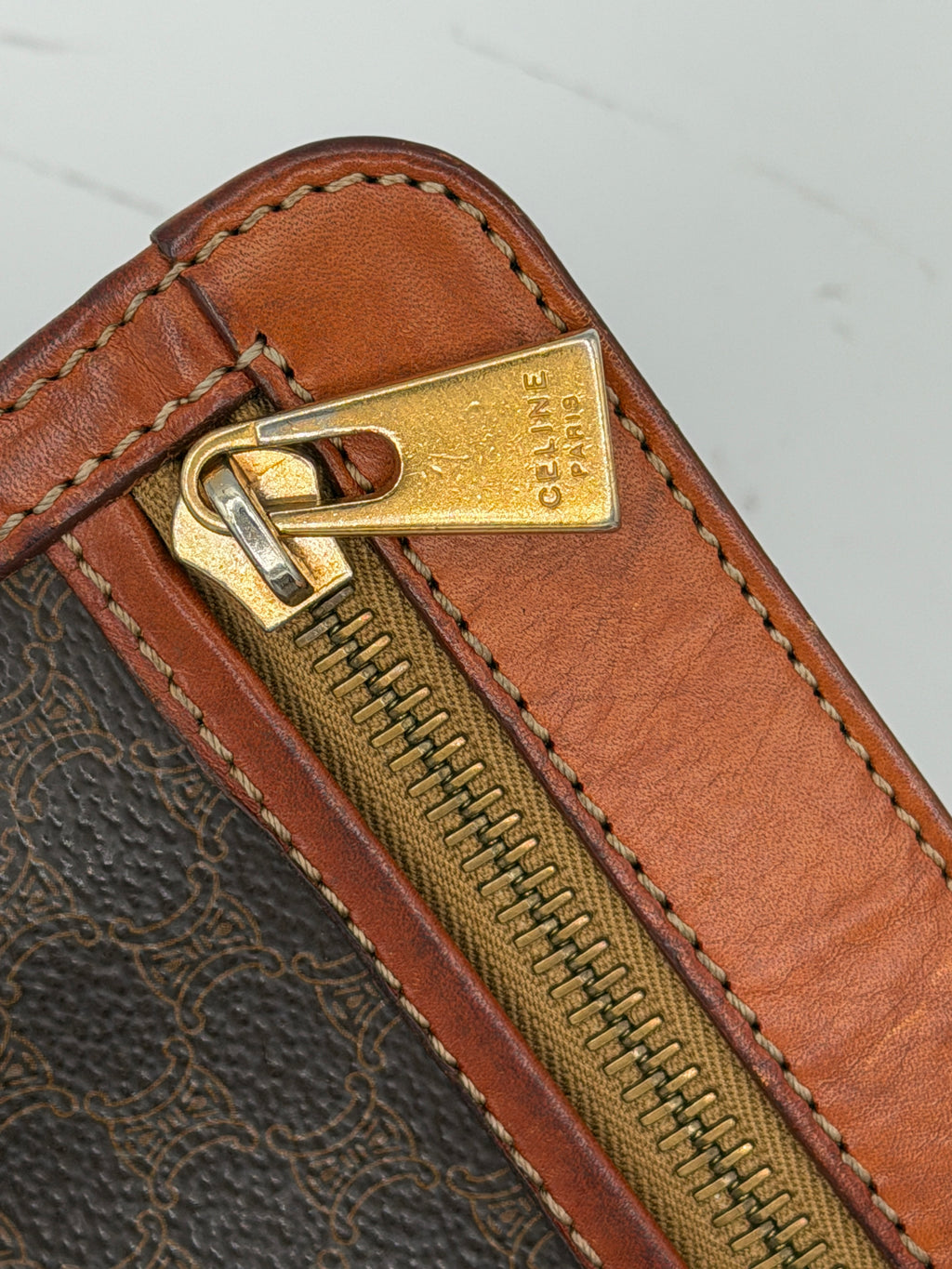 Celine Monogram Leather Clutch