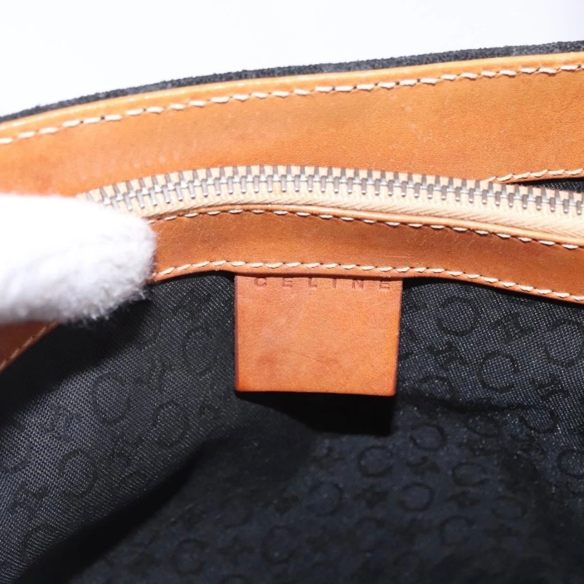 Celine Black Monogram Suede Handbag