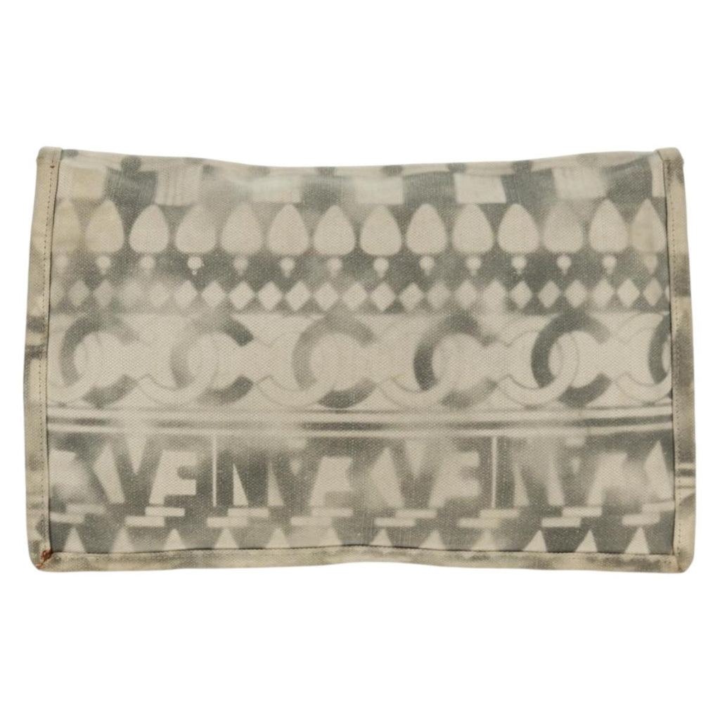 Chanel Grey Monogram Flap Clutch