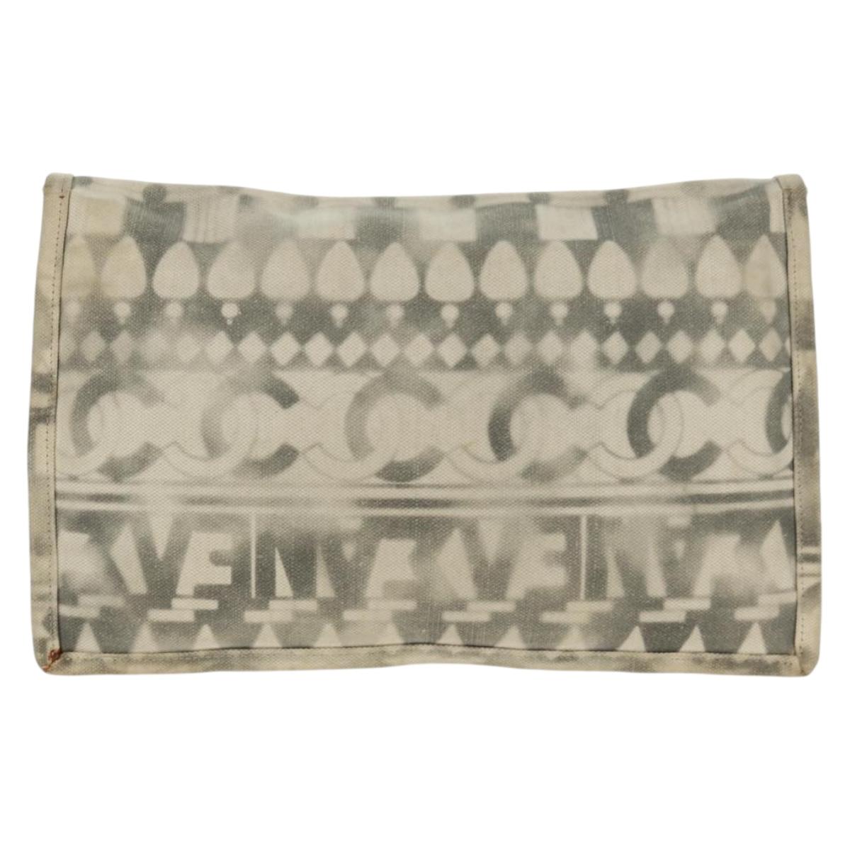 Chanel Grey Monogram Flap Clutch