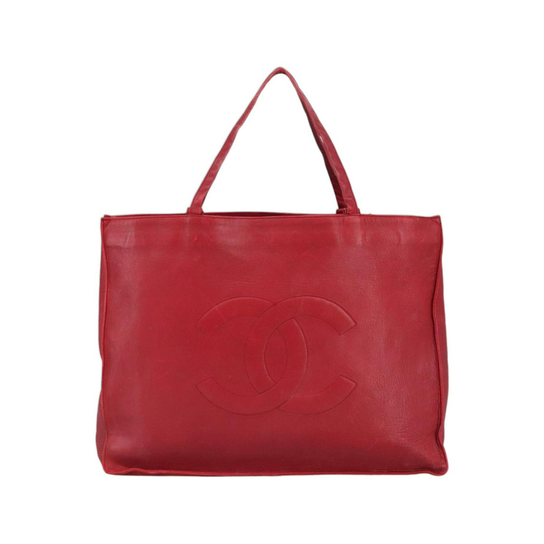 Chanel Red Leather Tote