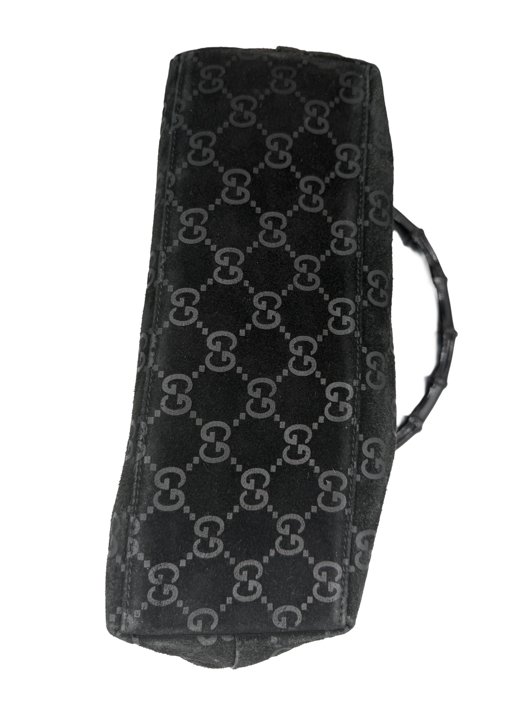 Gucci Black Suede Bamboo Shoulder Bag