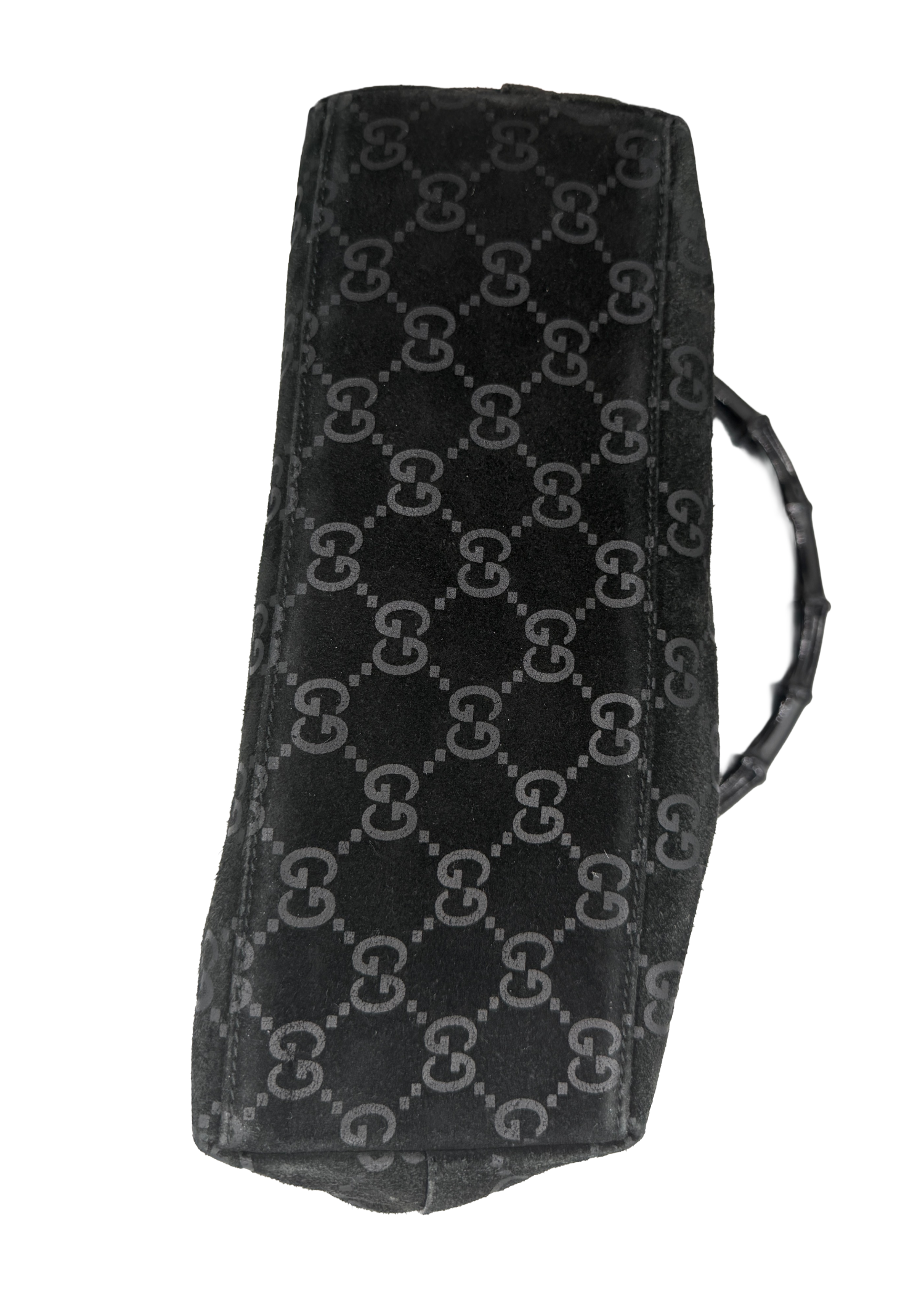 Gucci Black Suede Bamboo Shoulder Bag