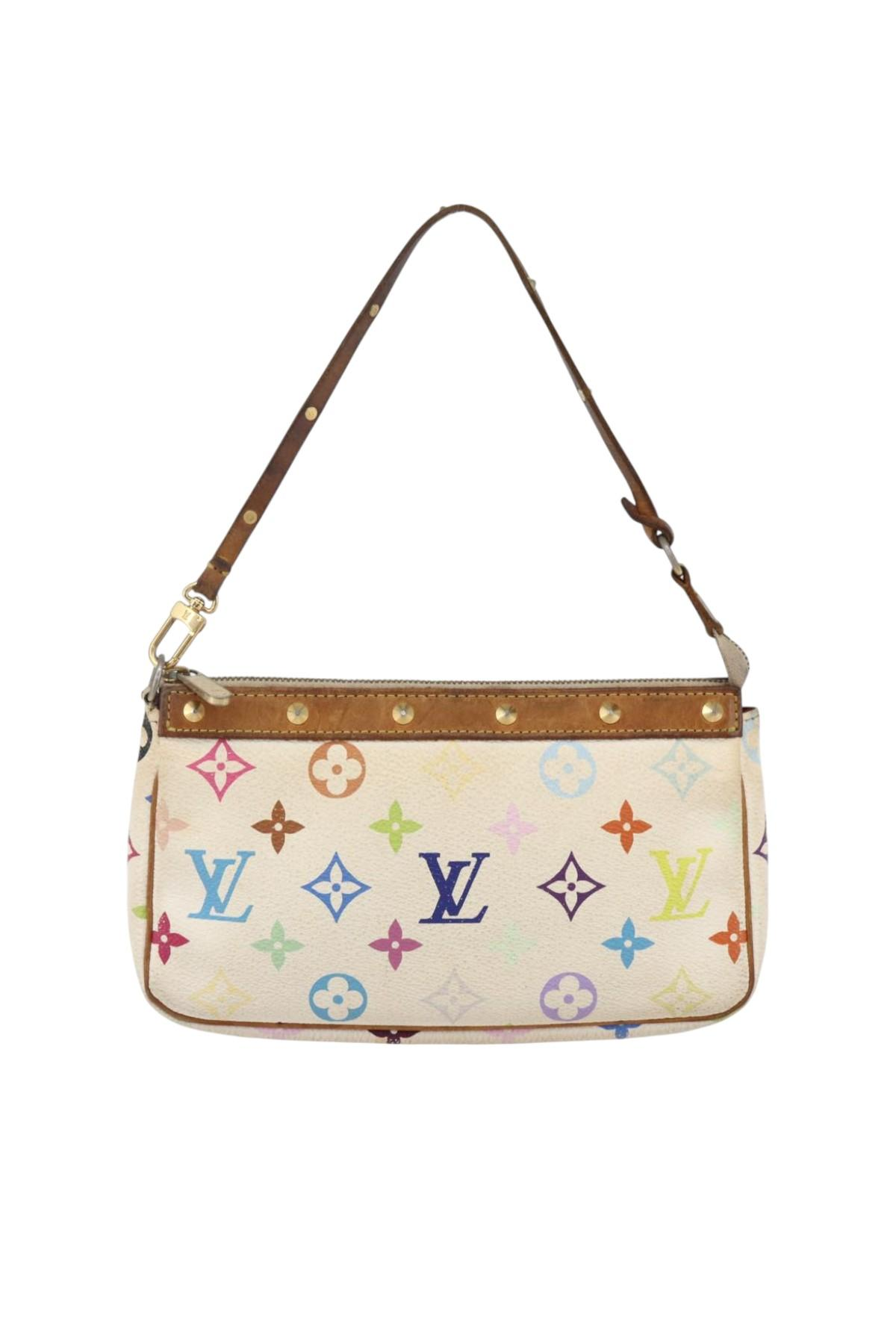 Louis Vuitton White Colorful Murakami Handbag