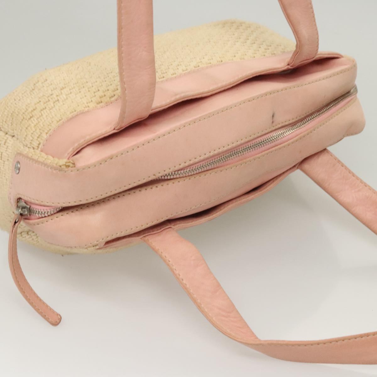 Chanel Pink and Raffia Shoulder Bag