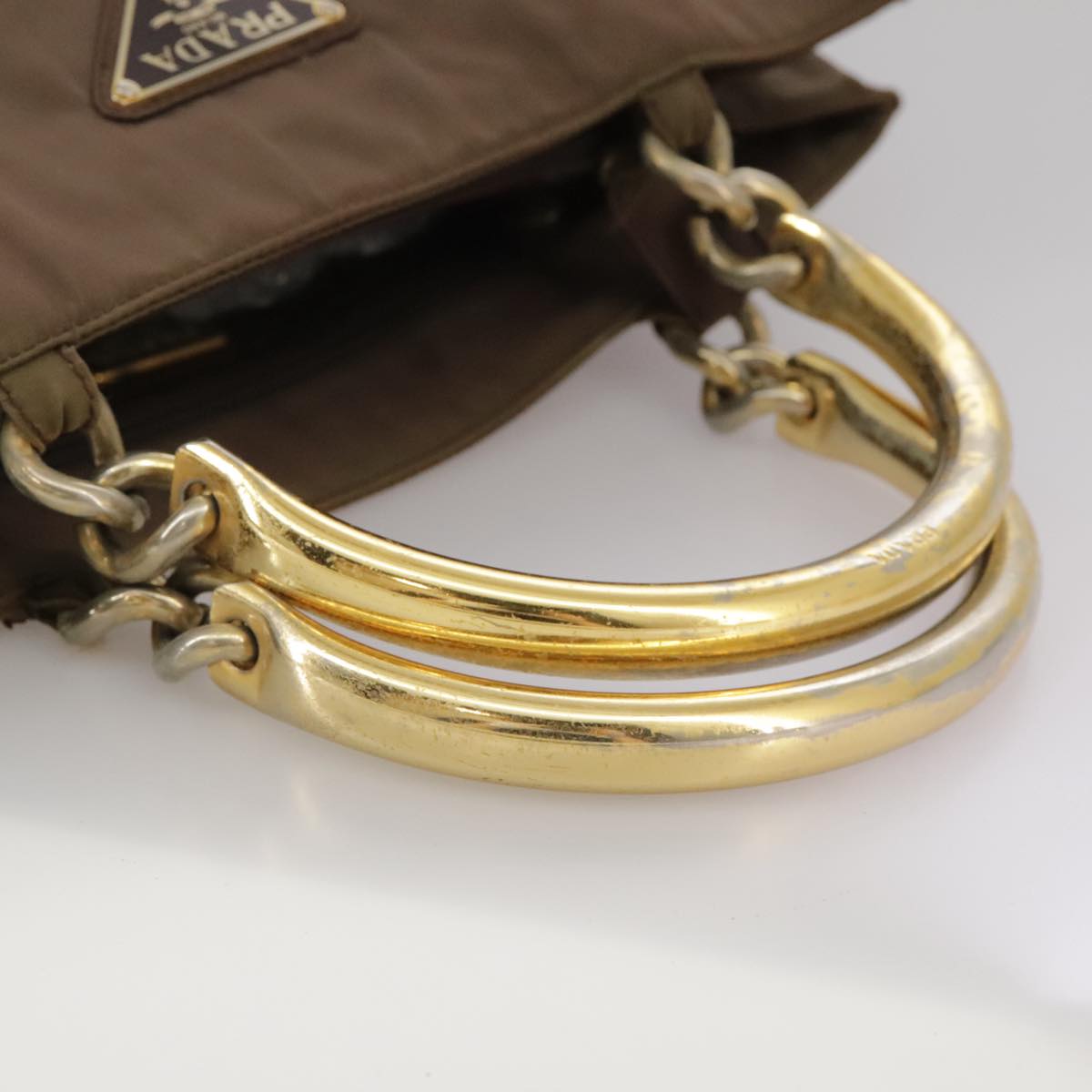Prada Brown and Gold Handbag