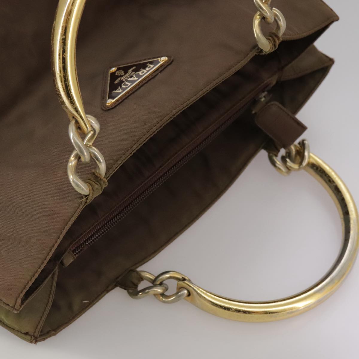 Prada Brown and Gold Handbag