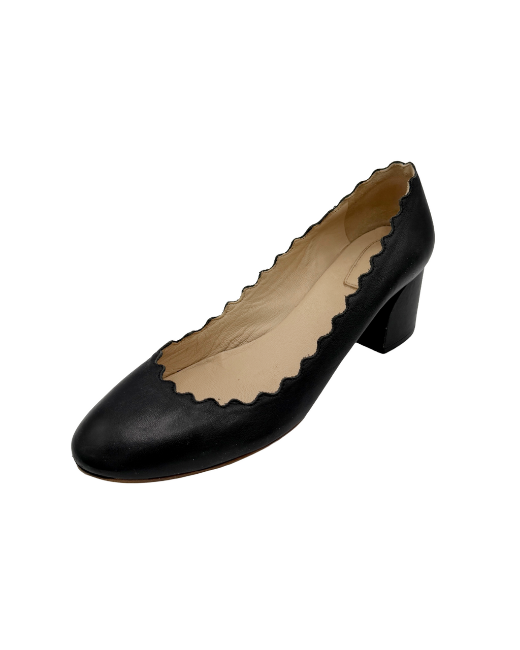 Chloe Black Scalloped Heels