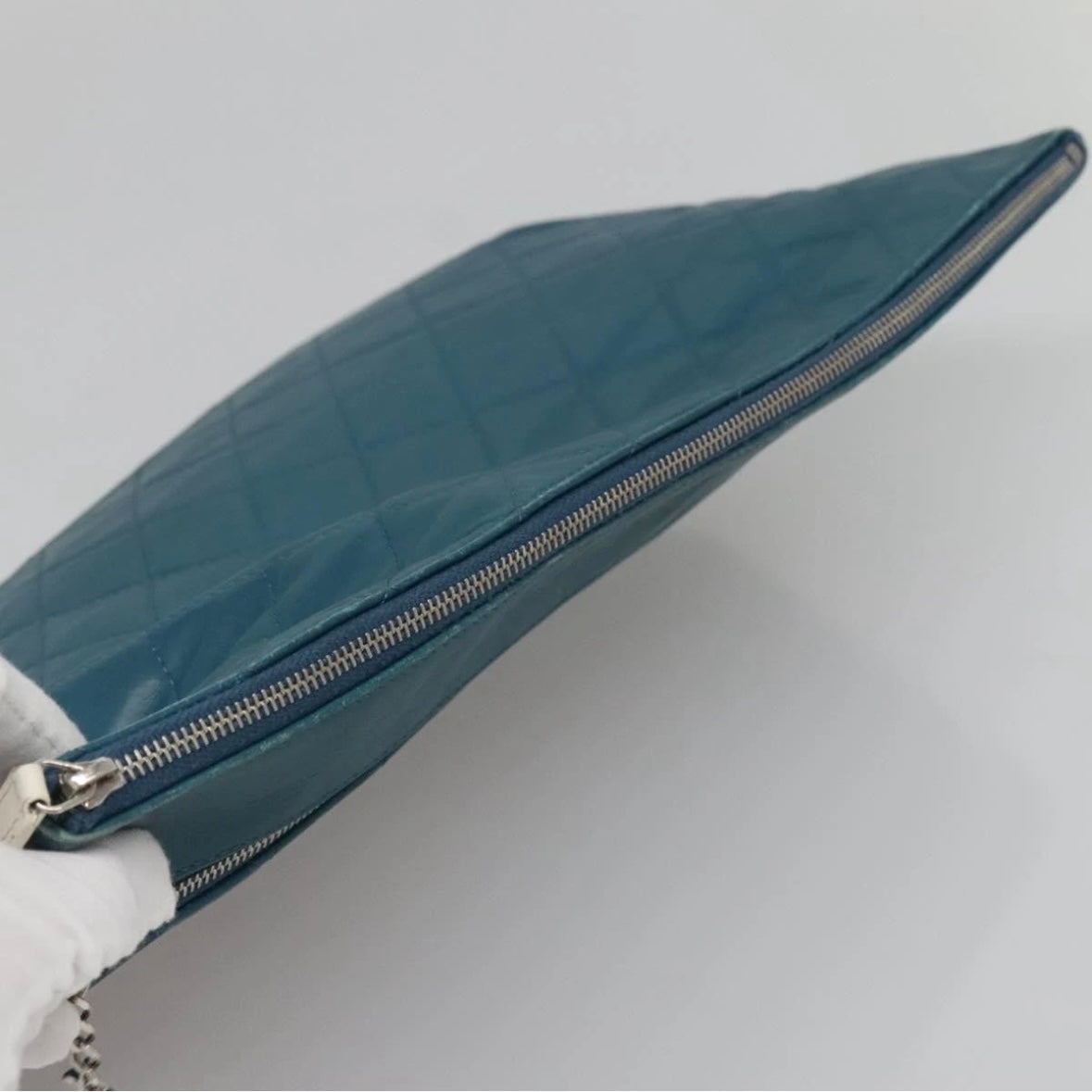 Chanel Blue Leather Clutch
