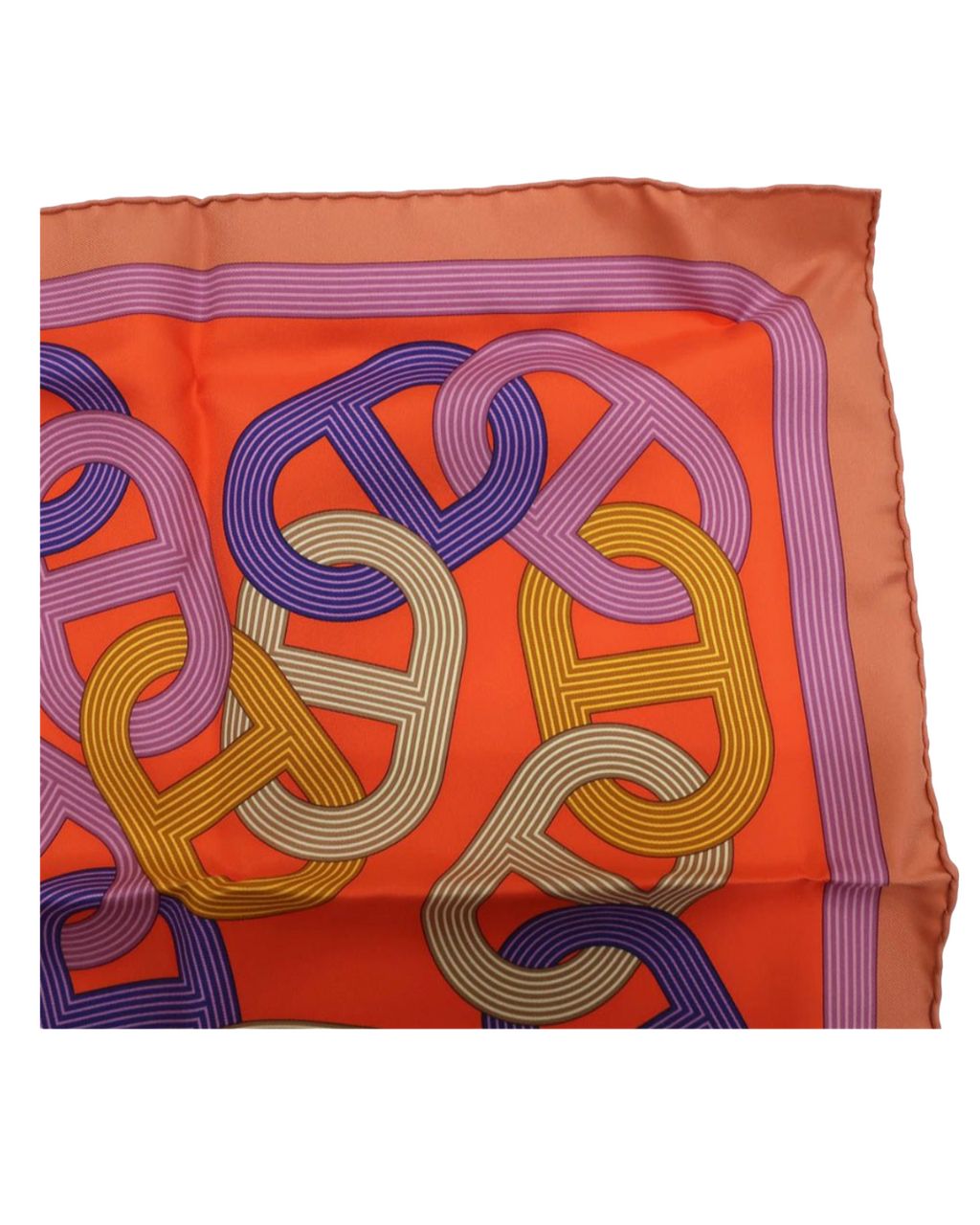 Hermès Mini Orange Patterned Scarf