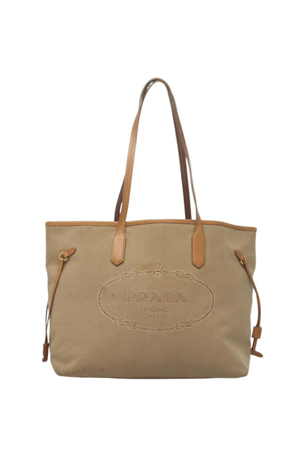 Prada Tan Logo Tote