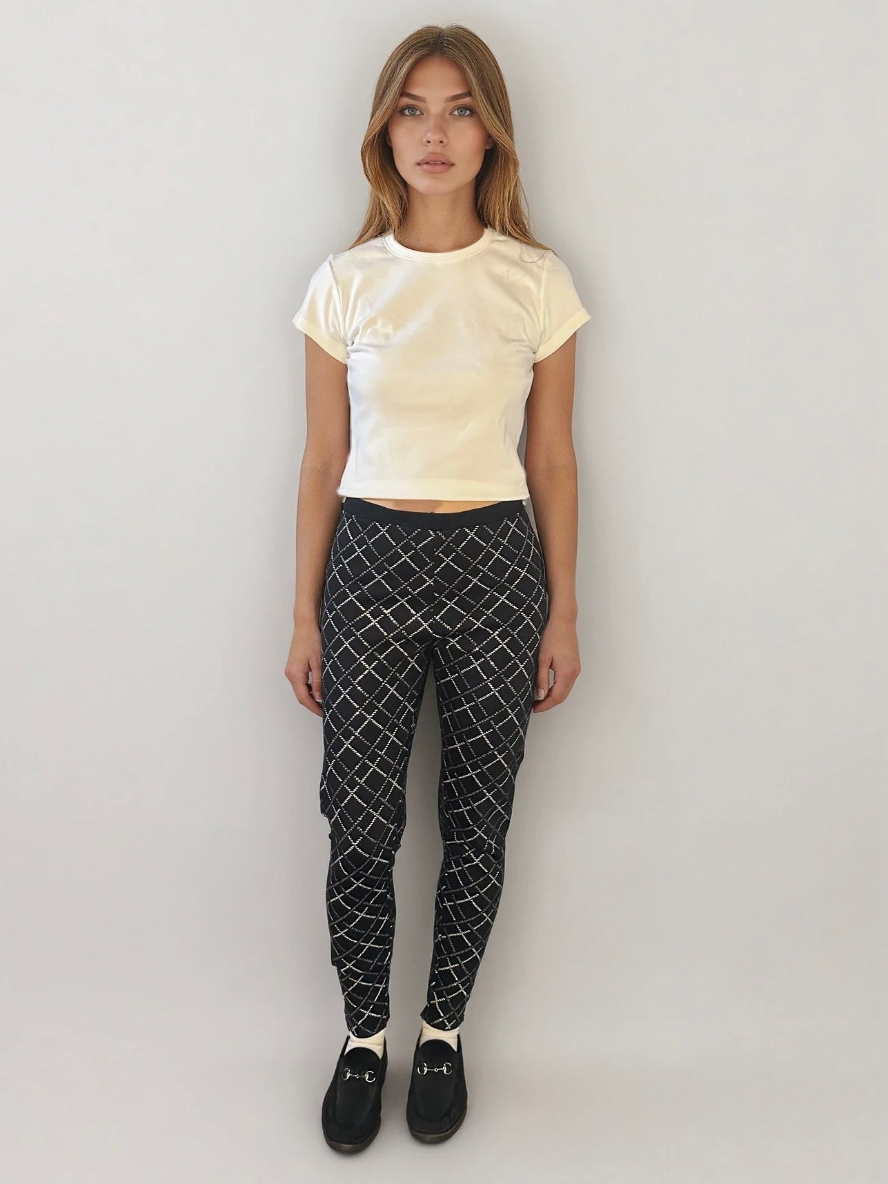 Chanel Black and Silver Leggings