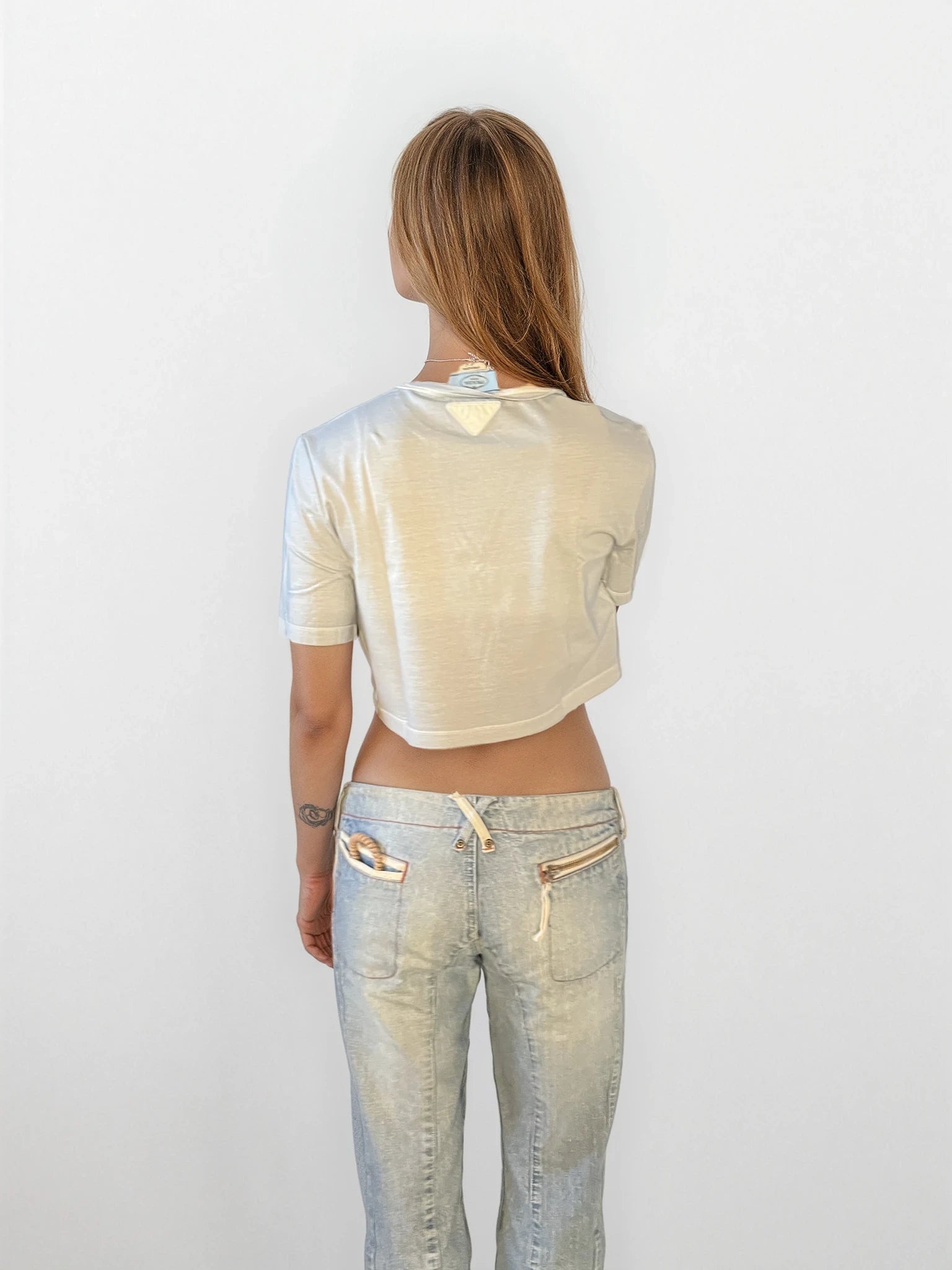 Prada Baby Pink Cropped Tee