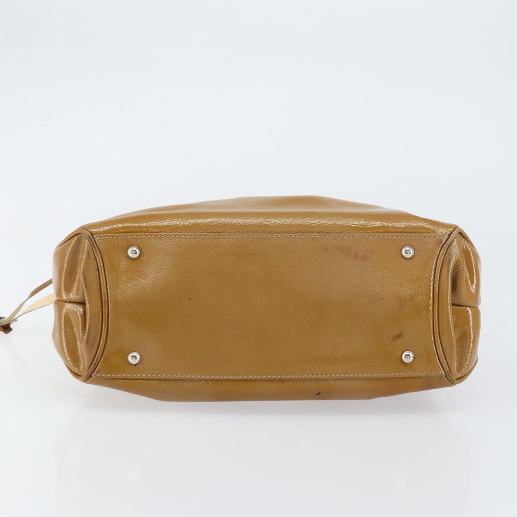 Ferragamo Tan Patent Hobo Bag