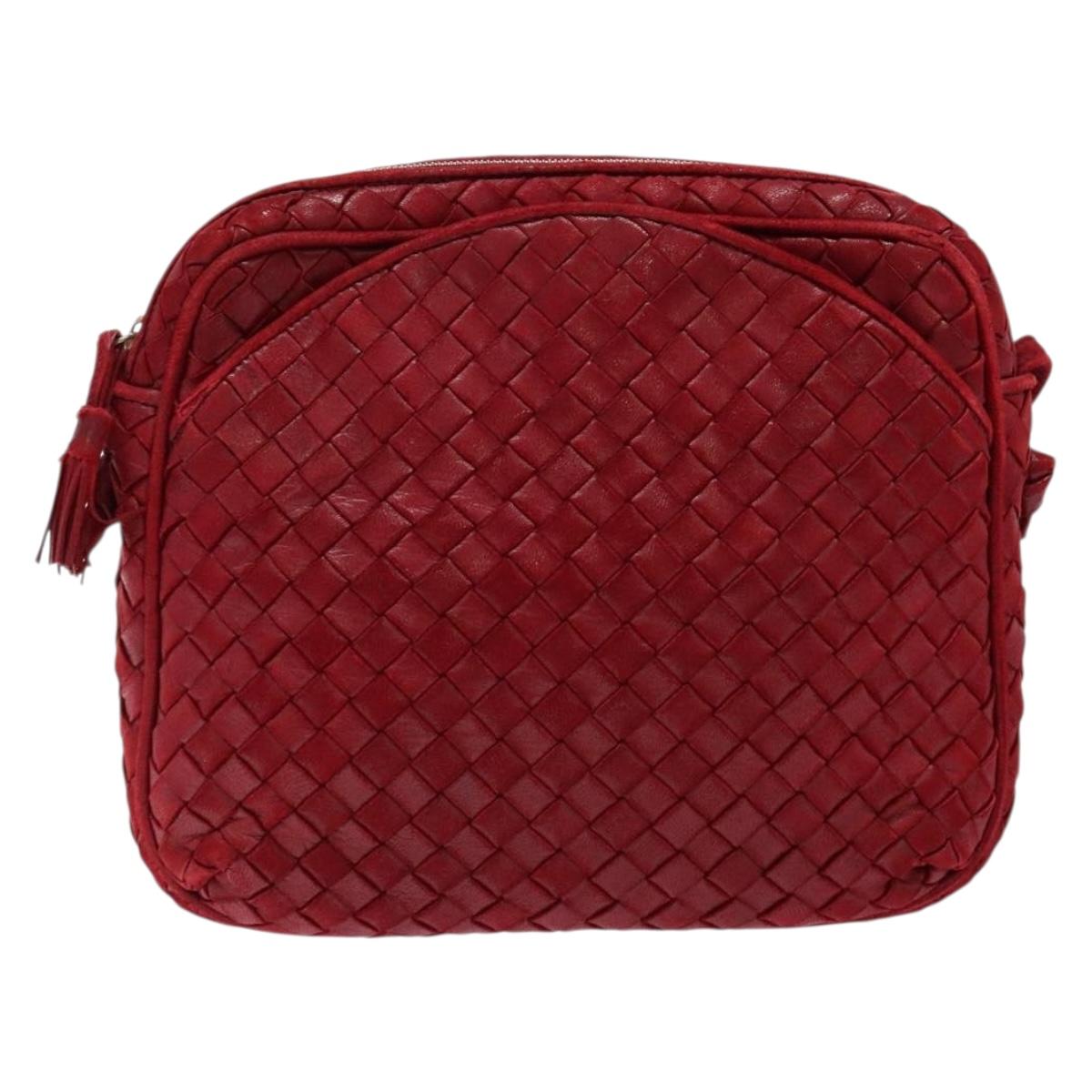 Bottega Veneta Red Intrecciato Crossbody