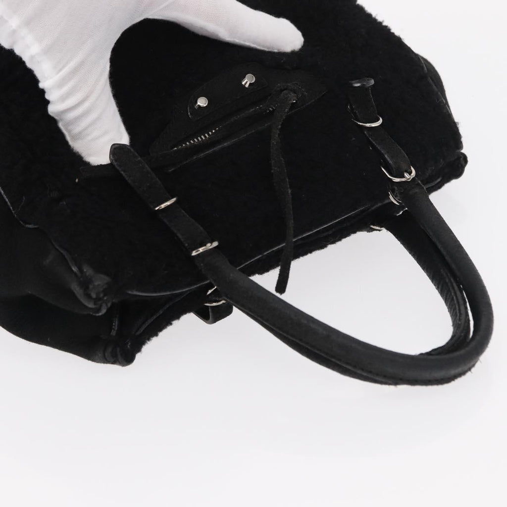 Balenciaga Black Shearling City Bag