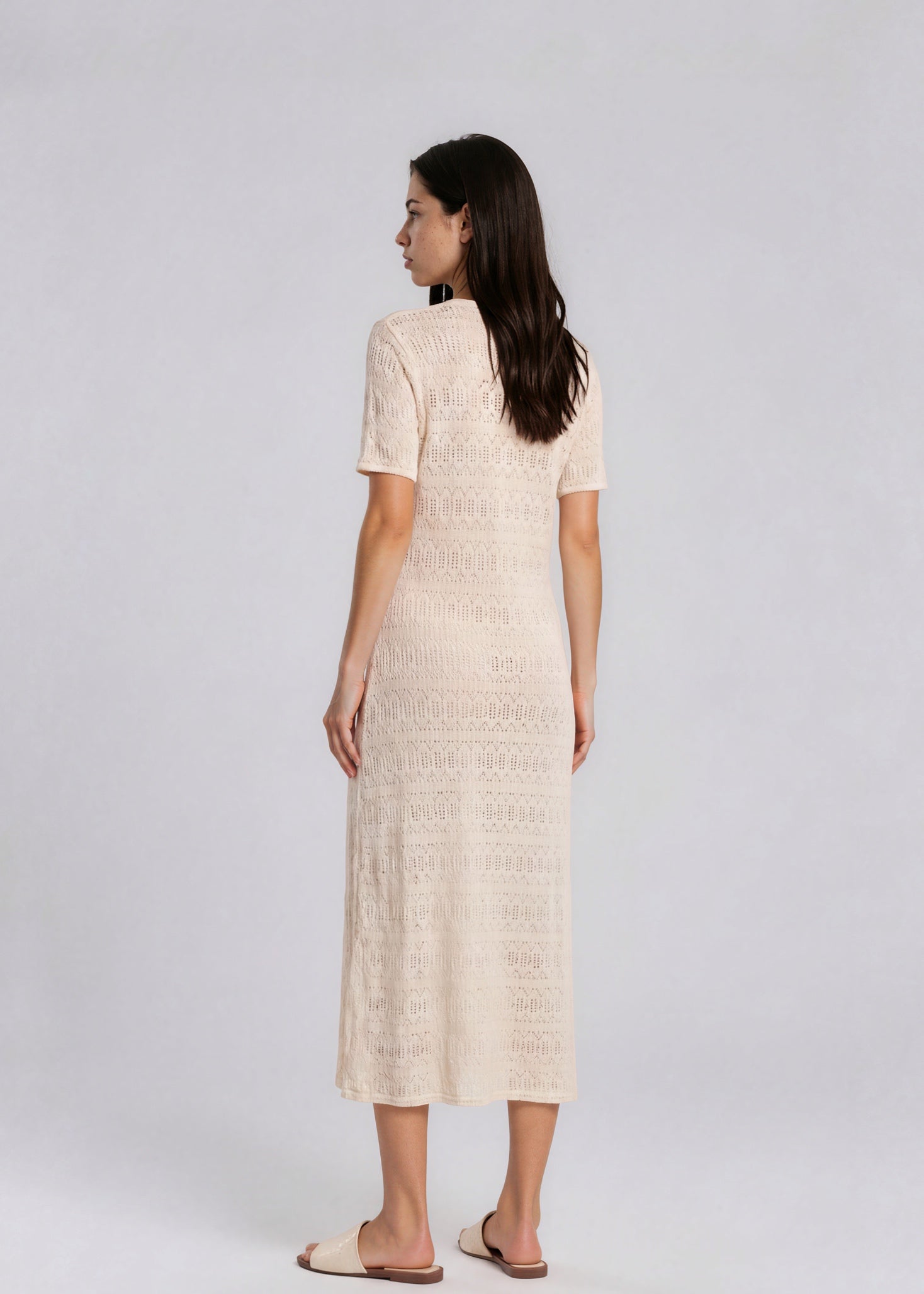 Donna Karan Tan Crochet Maxi Dress – No Standing NYC