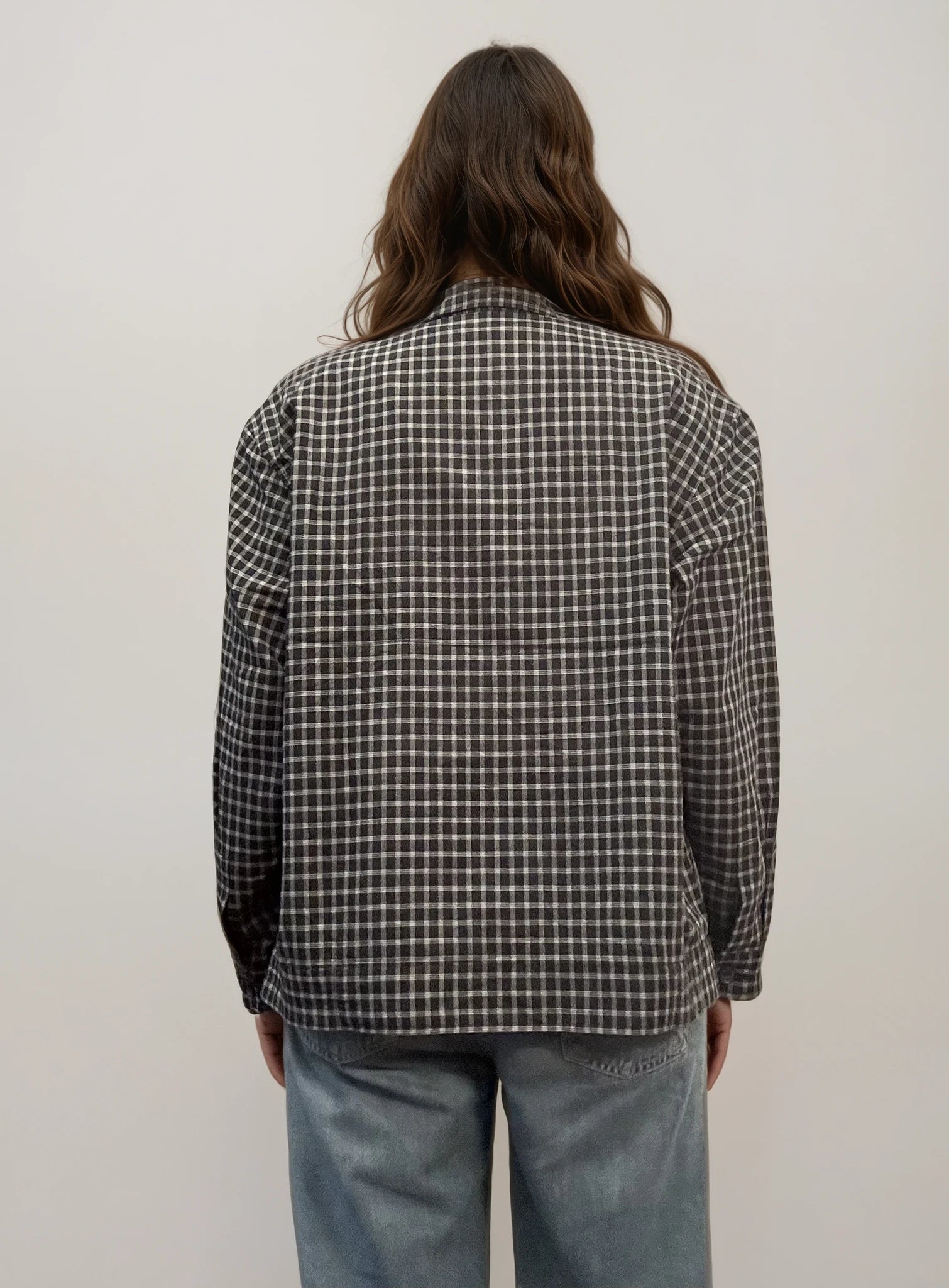 YSL Navy Checked Bomber