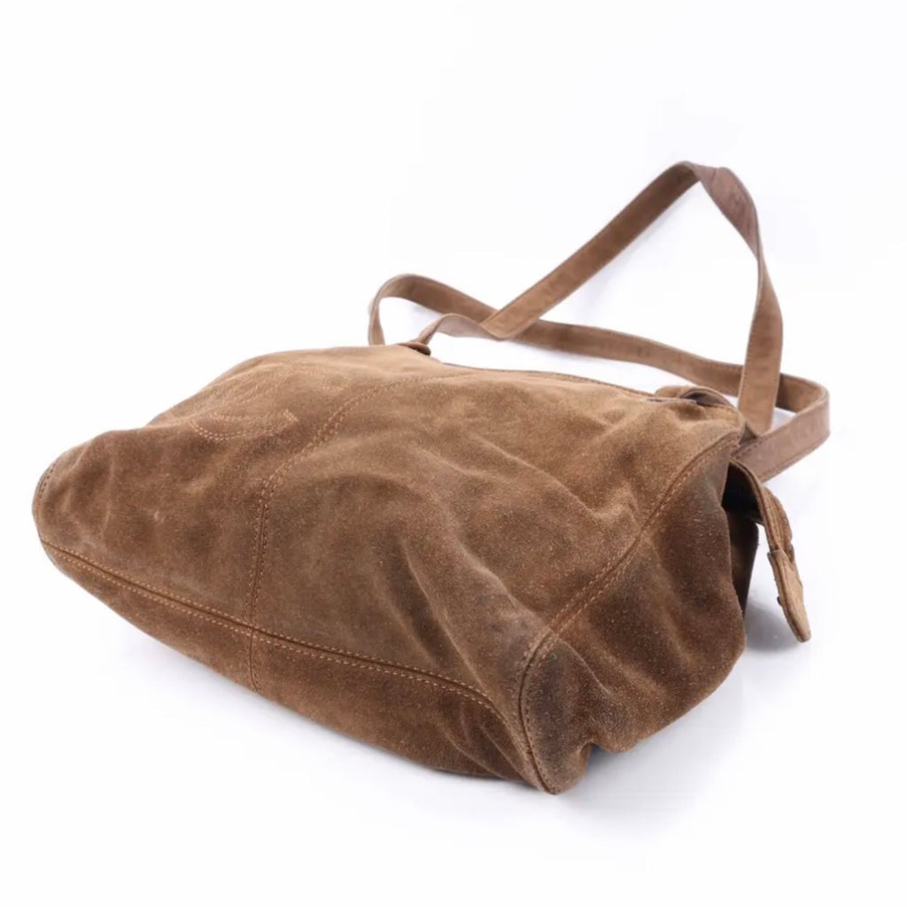 Chanel Brown Suede Shoulder Bag